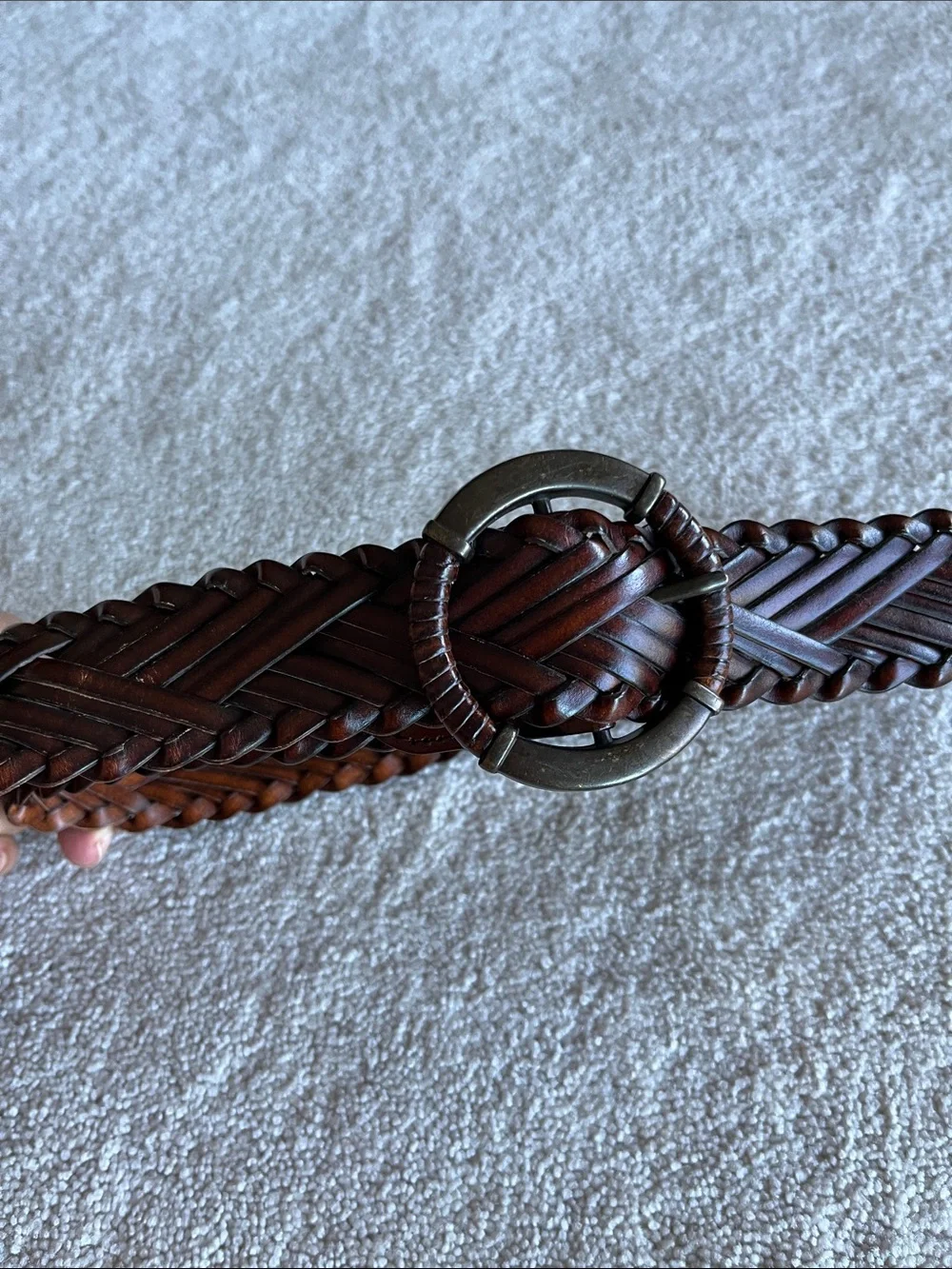Leather braided belt women’s S/M